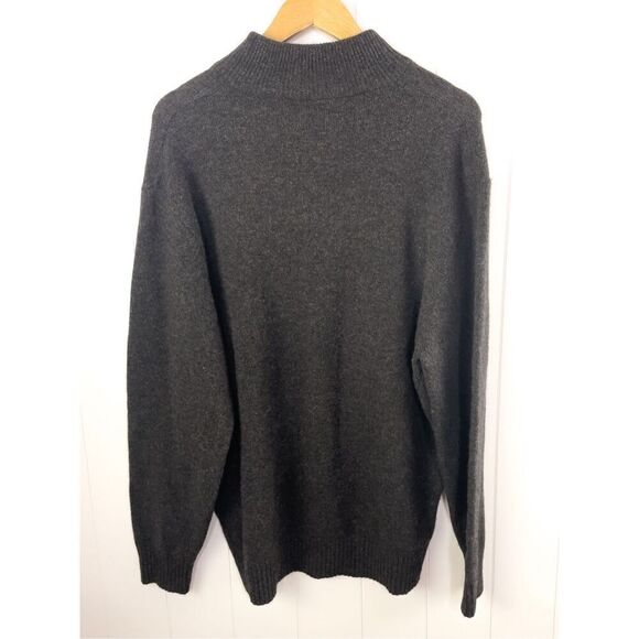 Jos A Bank Lambs Wool Mens Size XL Grey 1/4 Zip Neck Sweater Pullover - Picture 5 of 7